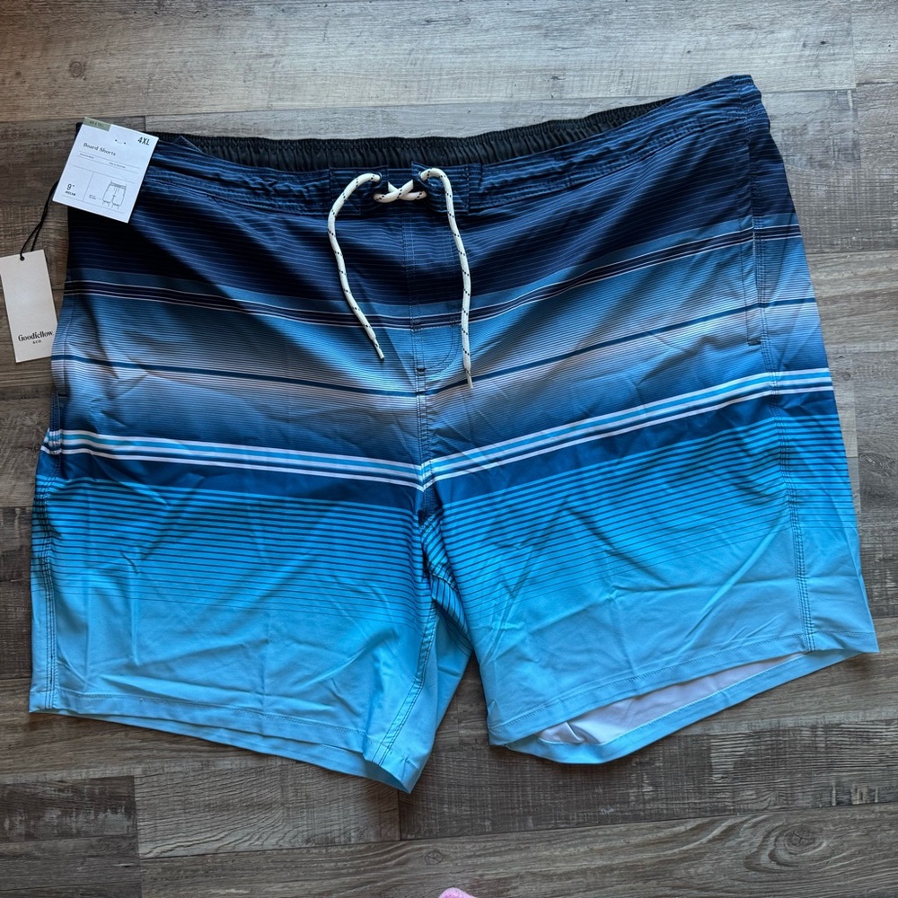 Goodfellow & Co Ombre Navy and Aqua Board Shorts